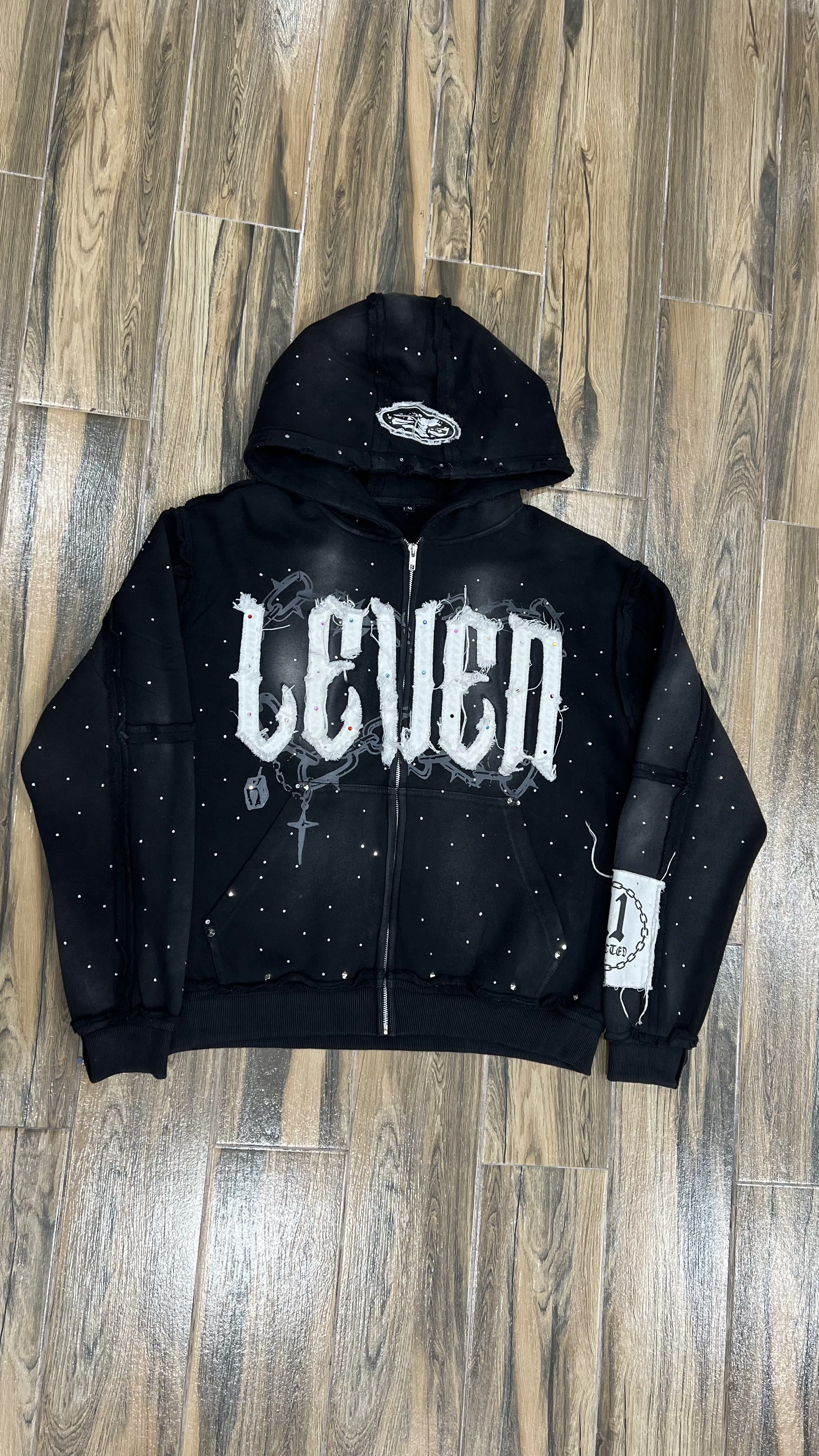 Distressed Embroidery Hoodie Manufacturer