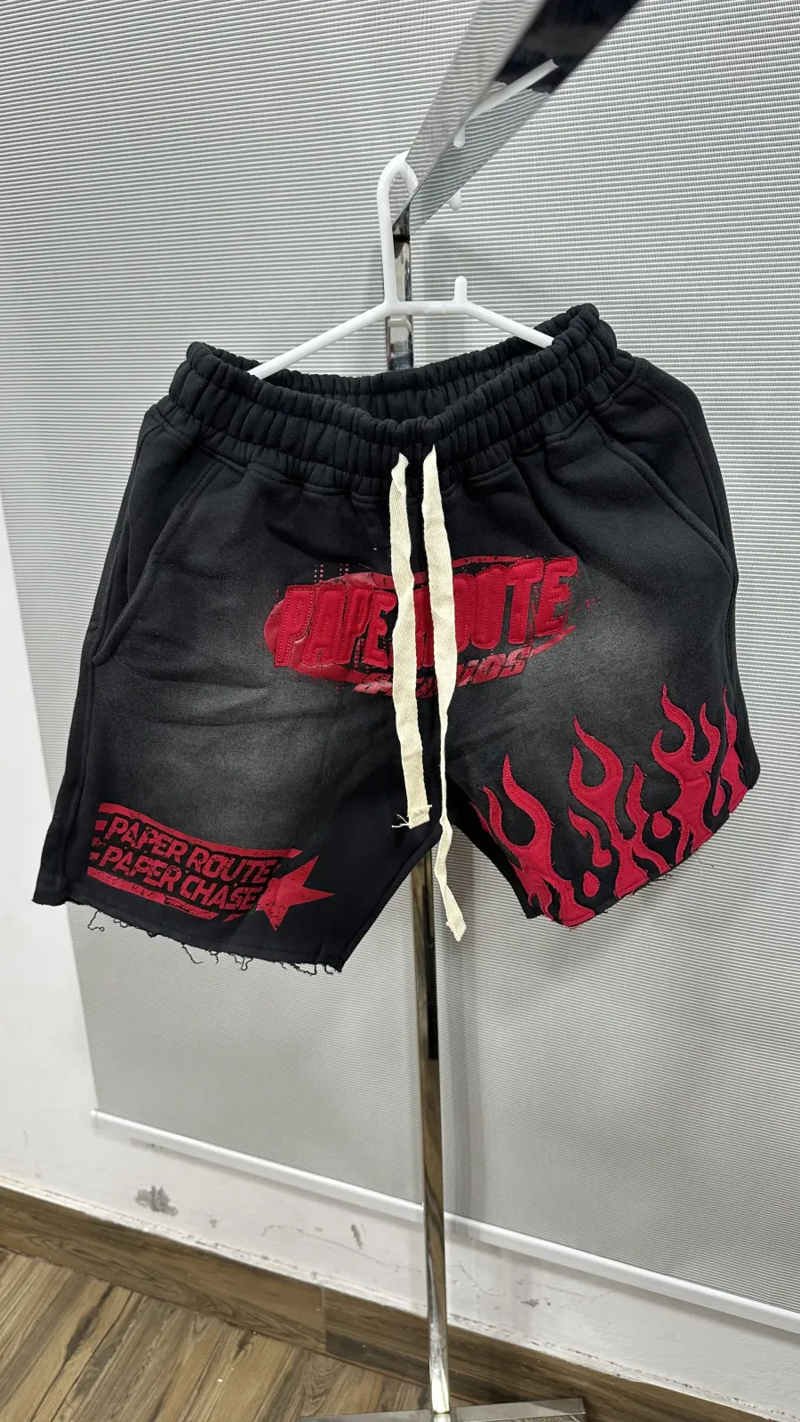 Distressed Embroidery Sweat Shorts Manufacturer