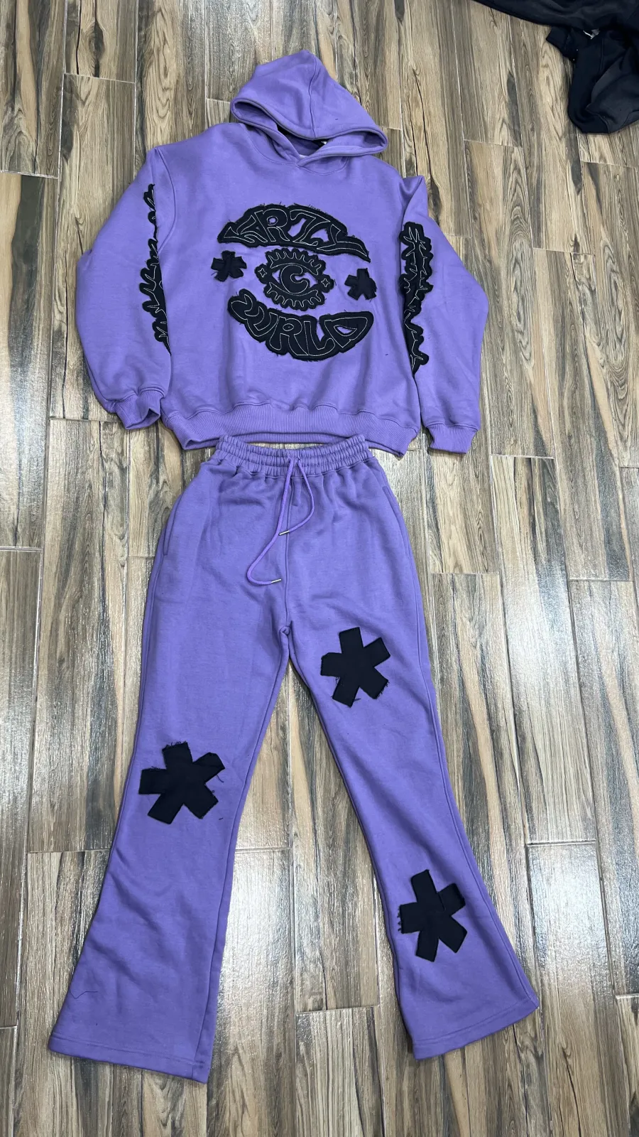 Distressed Embroidery Sweat Suits Manufacturer